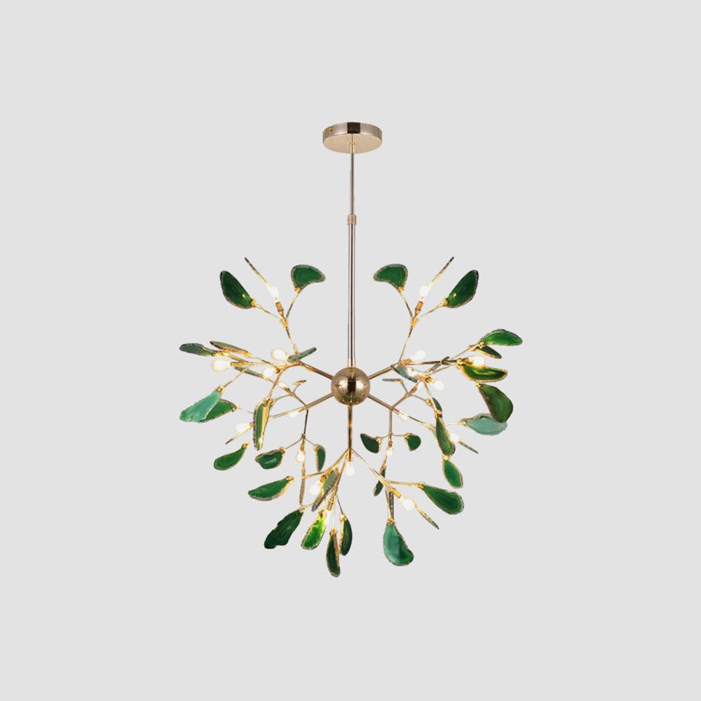 Rivana Lustre Feuille Colorée Bras Dorés