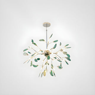 Lustra Lustre Feuille Colorée Bras Dorés