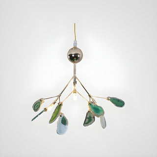 Lustra Lustre Feuille Colorée Bras Dorés