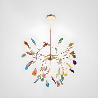 Lustra Lustre Feuille Colorée Bras Dorés