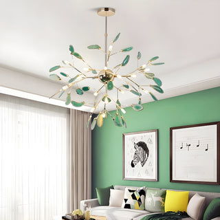 Lustra Lustre Feuille Colorée Bras Dorés