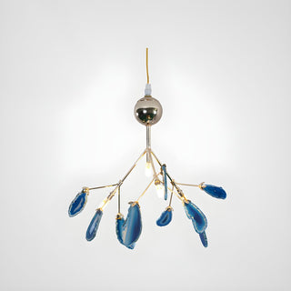 Lustra Lustre Feuille Colorée Bras Dorés