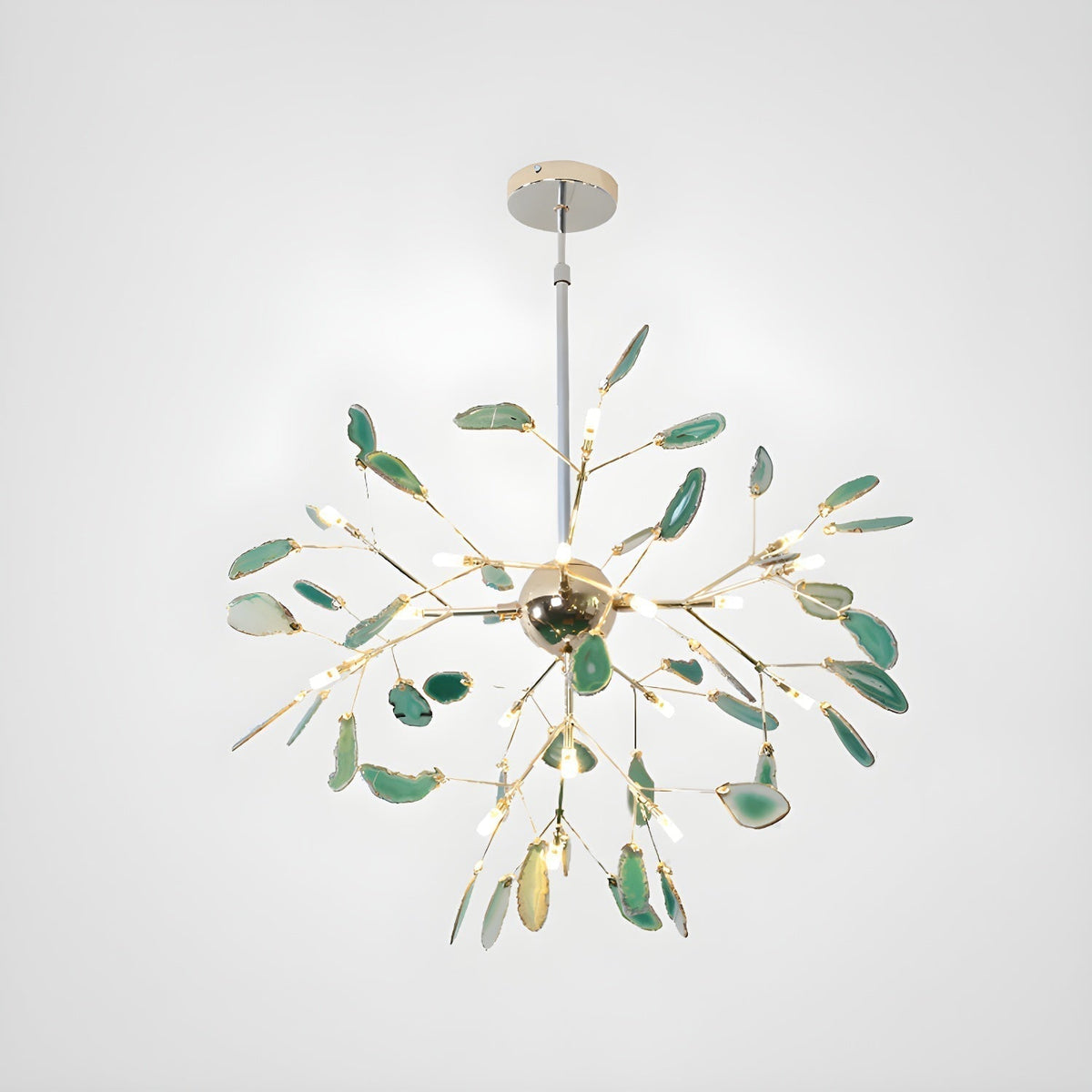 Rivana Lustre Feuille Colorée Bras Dorés