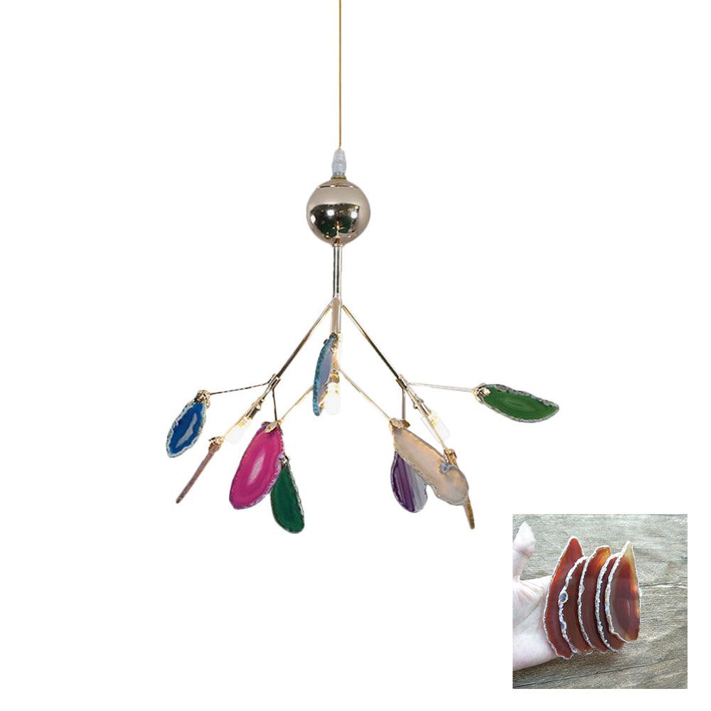 Rivana Lustre Feuille Colorée Bras Dorés
