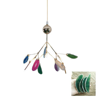 Lustra Lustre Feuille Colorée Bras Dorés