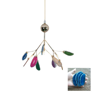 Lustra Lustre Feuille Colorée Bras Dorés