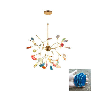 Lustra Lustre Feuille Colorée Bras Dorés