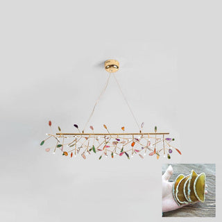 Lustra Lustre Feuille Colorée Bras Dorés