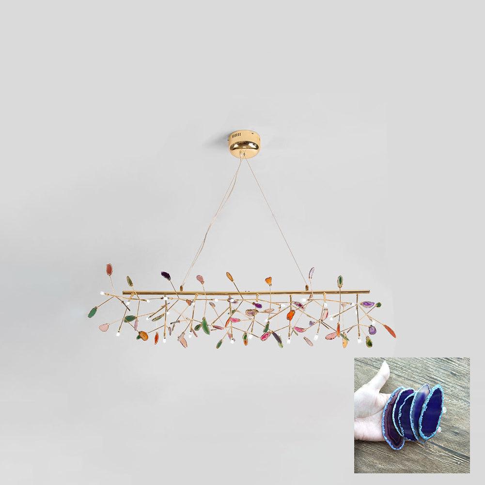 Rivana Lustre Feuille Colorée Bras Dorés