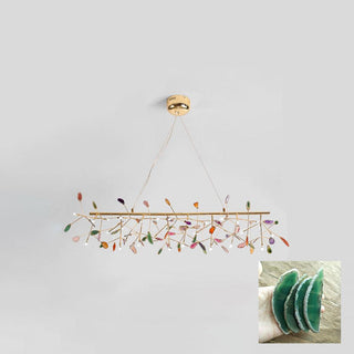 Lustra Lustre Feuille Colorée Bras Dorés