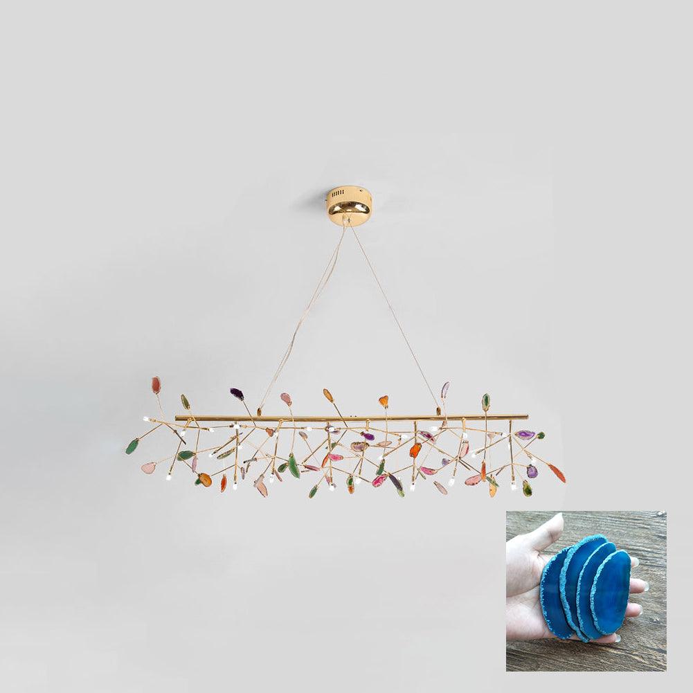 Rivana Lustre Feuille Colorée Bras Dorés