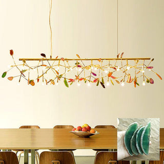 Lustra Lustre Feuille Colorée Bras Dorés