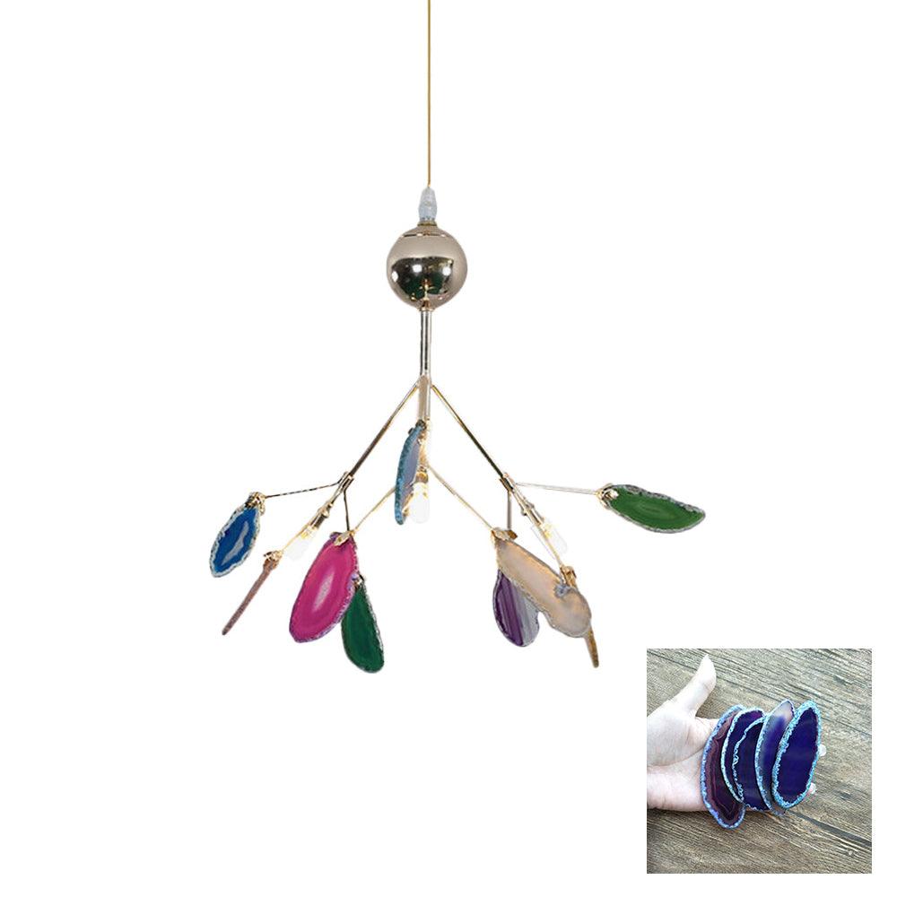 Rivana Lustre Feuille Colorée Bras Dorés