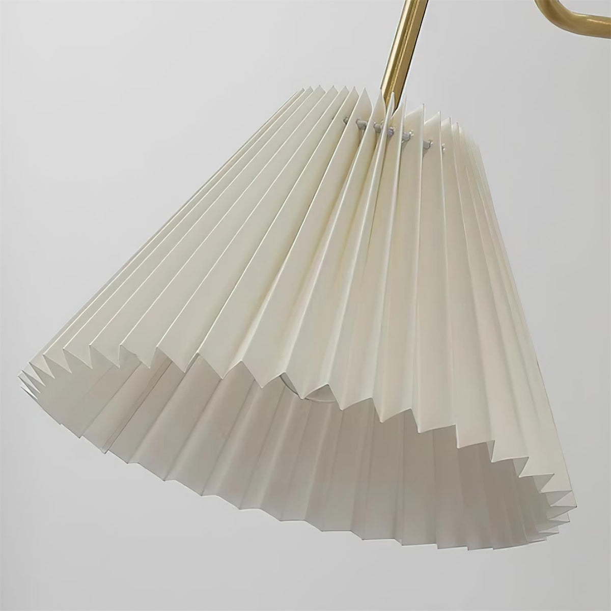 Vintage Brass & Walnut Wall Lamp with Pleated Fabric Shade-Neutral Decor