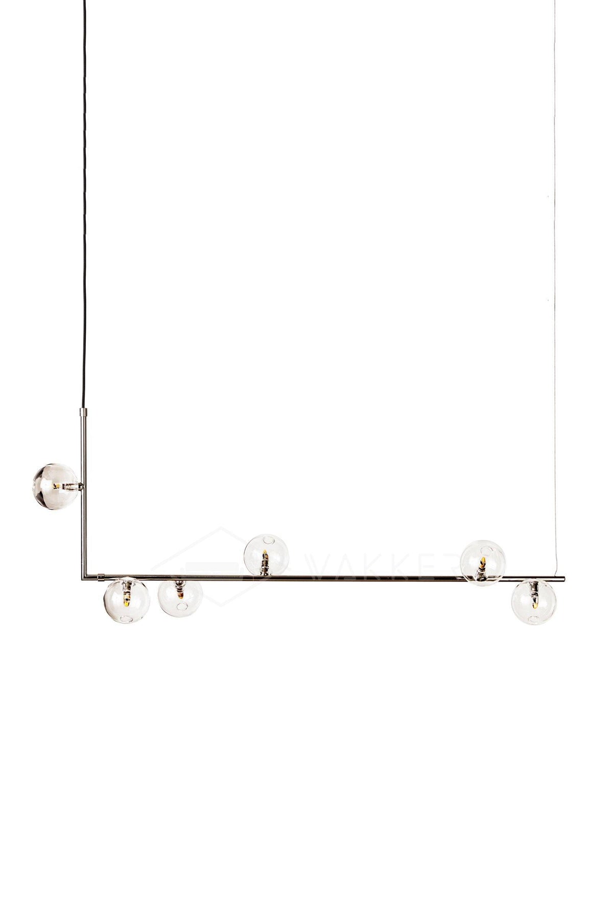 Finnise Lustre en Verre avec Structure en Acier Noir Linéaire