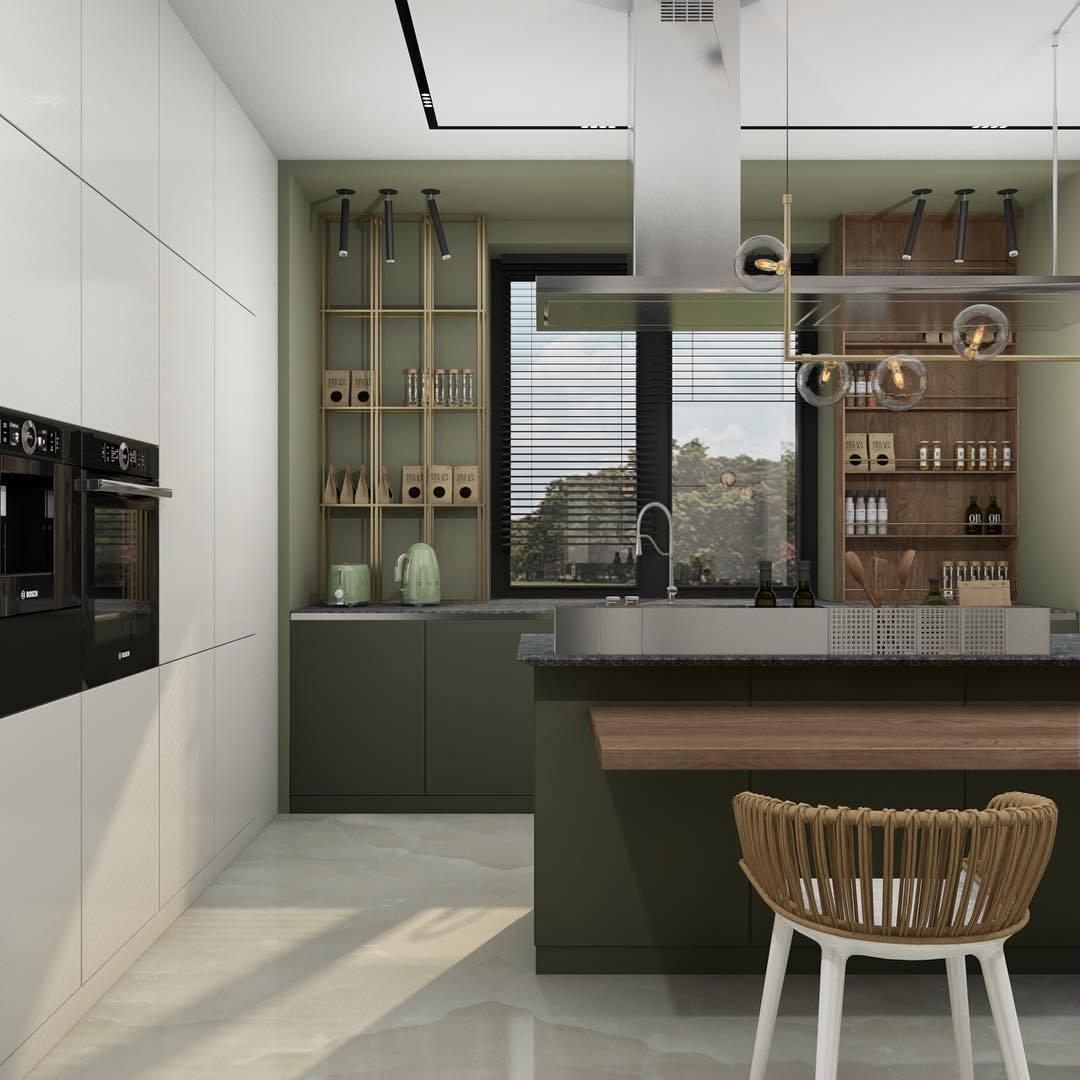 Finnise Lustre en Verre avec Structure en Acier Noir Linéaire