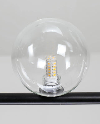 Lustra Lustre en Verre avec Structure en Acier Noir Linéaire