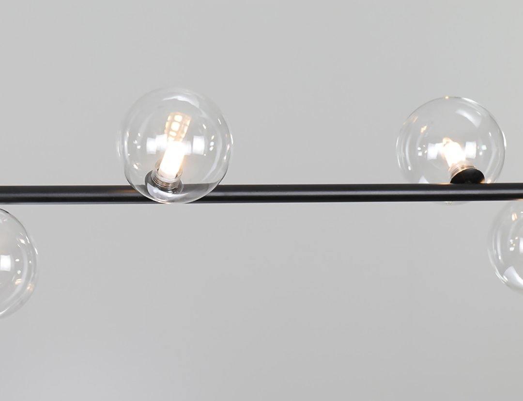 Finnise Lustre en Verre avec Structure en Acier Noir Linéaire