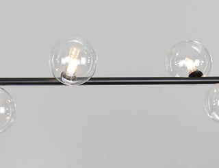 Lustra Lustre en Verre avec Structure en Acier Noir Linéaire