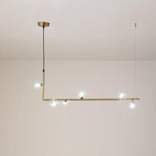 Lustra Lustre en Verre avec Structure en Acier Noir Linéaire