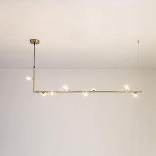 Lustra Lustre en Verre avec Structure en Acier Noir Linéaire