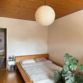Solara Suspension Bambou Papier Washi Ronde