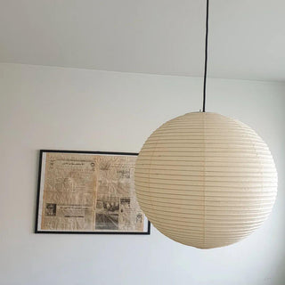 Solara Suspension Bambou Papier Washi Ronde