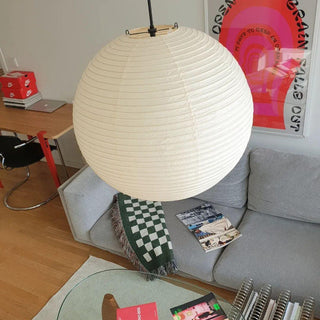 Solara Suspension Bambou Papier Washi Ronde