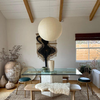Solara Suspension Bambou Papier Washi Ronde