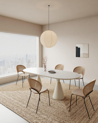 Solara Suspension Bambou Papier Washi Ronde