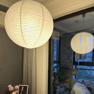 Solara Suspension Bambou Papier Washi Ronde