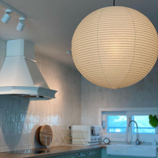 Solara Suspension Bambou Papier Washi Ronde