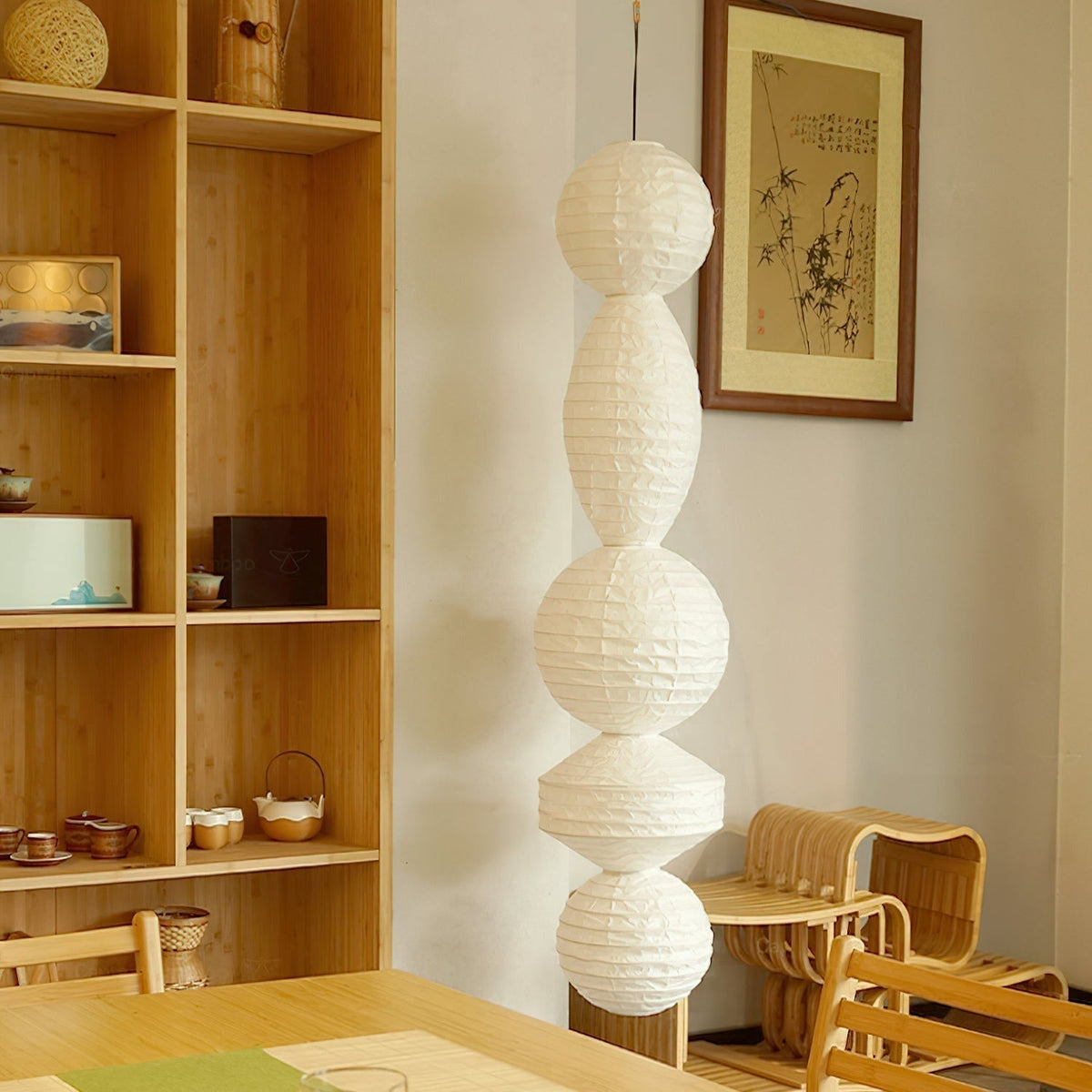 Nami Suspension lanterne en papier style wabi-sabi