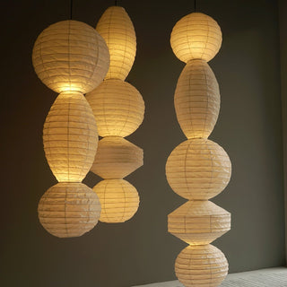 Nami Suspension lanterne en papier style wabi-sabi
