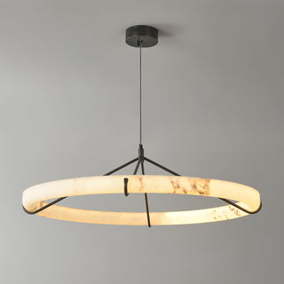 Aureon Lustre de Luxe en Albâtre Blanc
