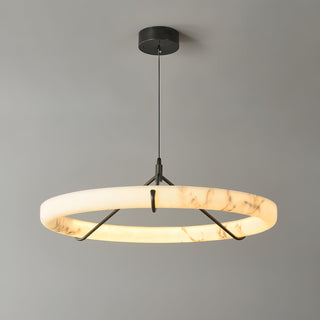 Aureon Lustre de Luxe en Albâtre Blanc