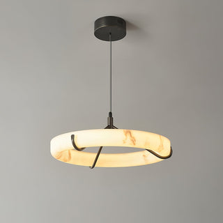 Aureon Lustre de Luxe en Albâtre Blanc