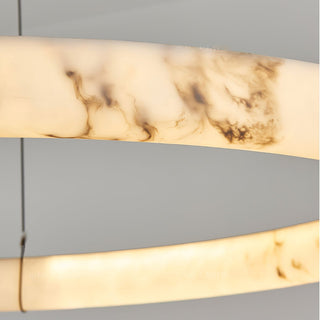 Aureon Lustre de Luxe en Albâtre Blanc