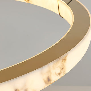 Aureon Lustre de Luxe en Albâtre Blanc