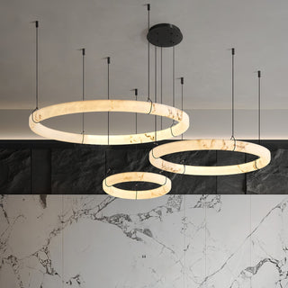 Aureon Lustre de Luxe en Albâtre Blanc