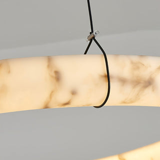 Aureon Lustre de Luxe en Albâtre Blanc
