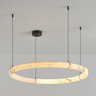 Aureon Lustre de Luxe en Albâtre Blanc