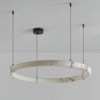 Aureon Lustre de Luxe en Albâtre Blanc