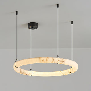 Aureon Lustre de Luxe en Albâtre Blanc