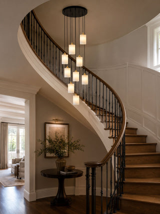 Alabaster Cylinder Cluster Chandelier-Neutral Decor
