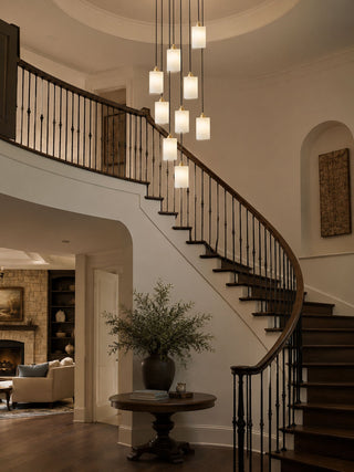 Alabaster Cylinder Cluster Chandelier-Neutral Decor