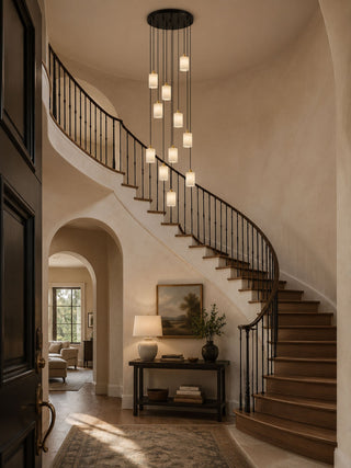 Alabaster Cylinder Cluster Chandelier-Neutral Decor