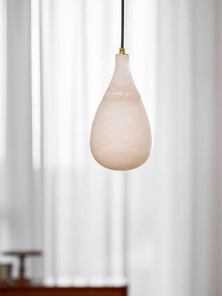 Alabaster Raindrop Pendant Light-Neutral Decor