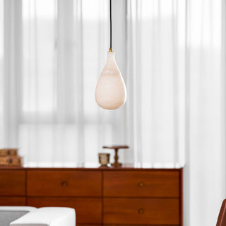 Alabaster Raindrop Pendant Light-Neutral Decor