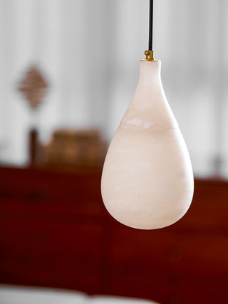 Alabaster Raindrop Pendant Light-Neutral Decor